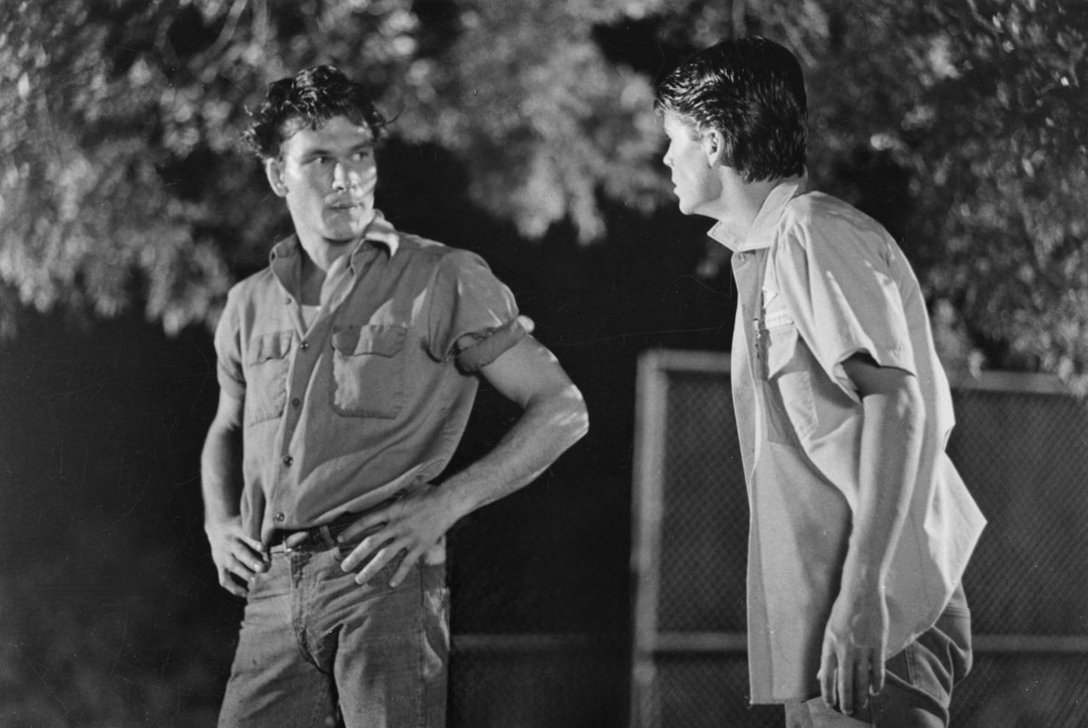 OutsidersHouse's tweet photo. New acquisition: a rare promotional photo of Darry Curtis (Patrick Swayze) and Sodapop Curtis (Rob Lowe) from The Outsiders, filmed in Tulsa, Oklahoma, in 1982.
Stay Gold. @RobLowe https://t.co/5gHsavt4l4