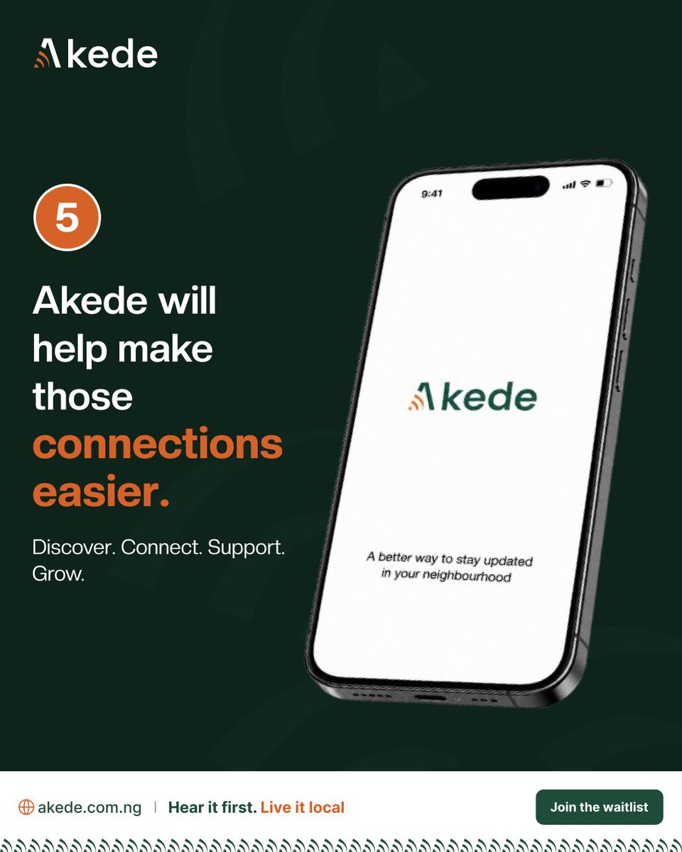 akede_app's tweet photo. These are the people and moments that make a neighbourhood feel like home.
Thatโs where Akede comes in.๐
๐ Join the Akede waitlist today and be among the first to experience a better way to stay connected to your community.
#Akede #communitystories #localbusiness https://t.co/G1gAQzSOoV
