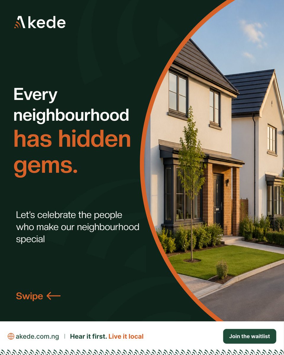 akede_app's tweet photo. These are the people and moments that make a neighbourhood feel like home.
Thatโs where Akede comes in.๐
๐ Join the Akede waitlist today and be among the first to experience a better way to stay connected to your community.
#Akede #communitystories #localbusiness https://t.co/G1gAQzSOoV