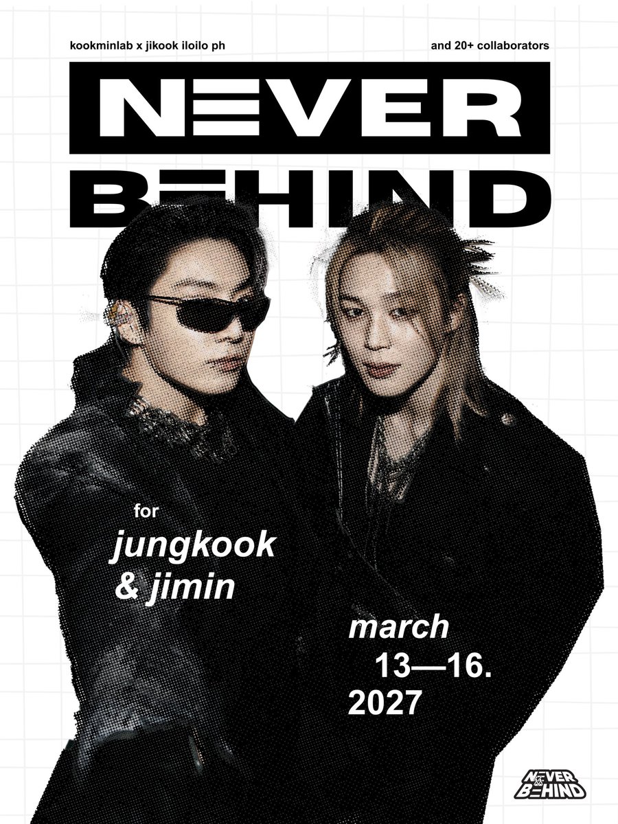 NeverBehindJKJM's tweet photo. [Official Project Launch]

➖

🖤 𝗡𝗘𝗩𝗘𝗥 𝗕𝗘𝗛𝗜𝗡𝗗 🤍
𝘧𝘰𝘳 BTS Jungkook &amp; Jimin

https://t.co/h9TofxBDRb

➖

🇵🇭 @kookminlab x @jikookiloiloph
🌏 𝘢𝘯𝘥 20+ collaborators

#정국 #지민 #NeverBehindJKJM
#BTS_WORLDTOUR_ARIRANG_BULACAN https://t.co/MKKNy5nO0l