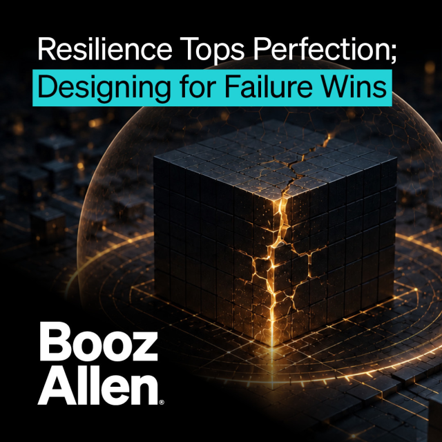 rccrowe1's tweet photo. The most dangerous assumption in system design: failure is preventable. It isn't. Resilience isn't a feature — it's an architecture decision. #BoozAllen CTO Bill Vass on building systems that hold together when it matters most. https://t.co/yNLAmp33VN https://t.co/i6mk5deh61