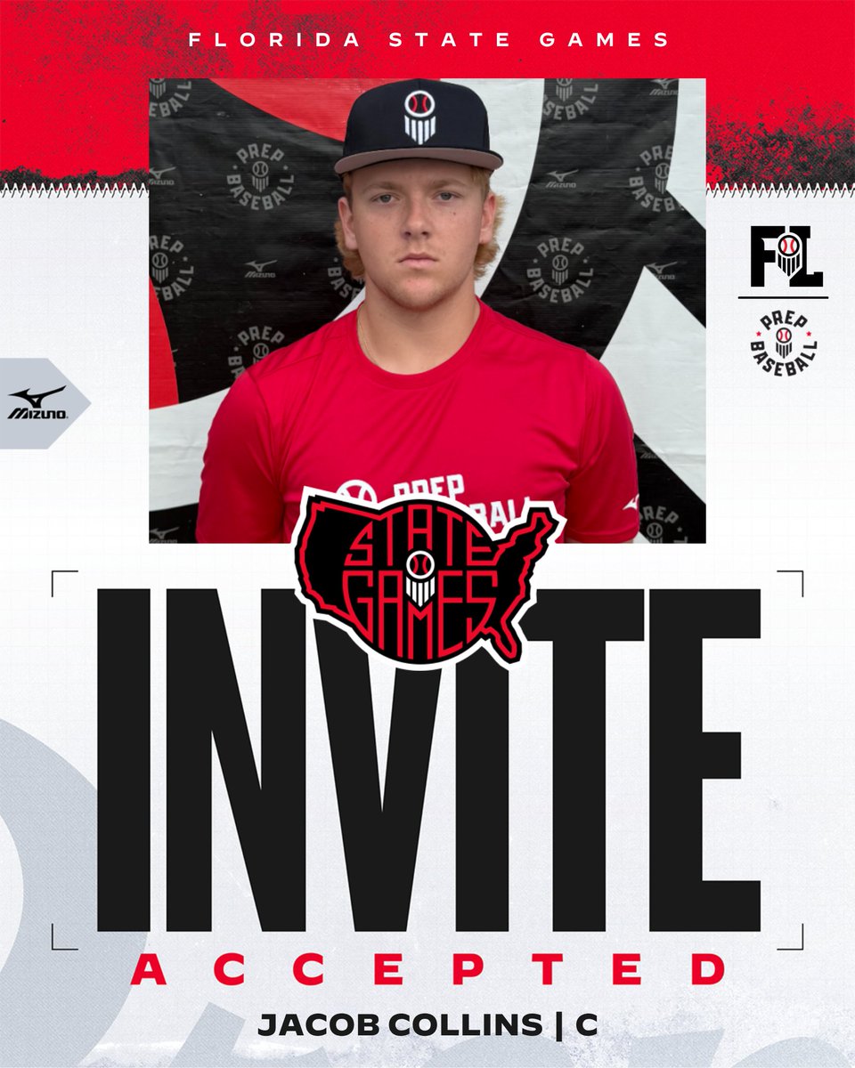 PrepBaseballFL's tweet photo. 𝐒𝐭𝐚𝐭𝐞 𝐆𝐚𝐦𝐞𝐬 𝐈𝐧𝐯𝐢𝐭𝐞 𝐀𝐜𝐜𝐞𝐩𝐭𝐞𝐝 ✅

‘28 C @JacobC2028 (Tocoi Creek) is #𝙇𝙤𝙘𝙠𝙚𝙙𝙄𝙣 for the 2026 Florida State Games, September 12-13 at IMG Academy.

#FLStateGames26

Event Info👇

🔗: https://t.co/X0F0Danwjs https://t.co/DhaVYBLWX5