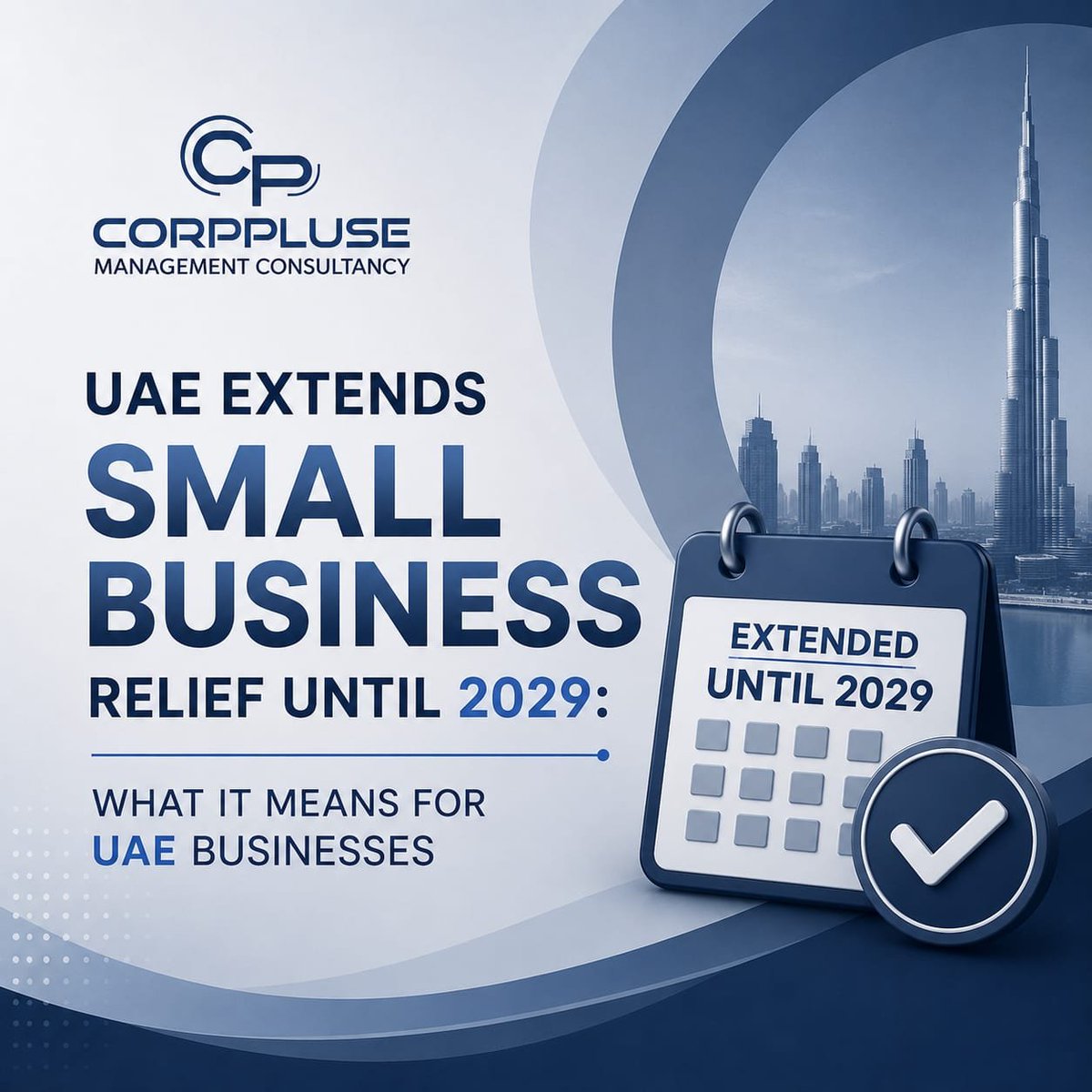 corppluse's tweet photo. Good news for UAE startups, entrepreneurs and SMEs! The extension of Small Business Relief provides eligible businesses with more time to benefit from simplified Corporate Tax treatment while continuing to meet their compliance requirements.

https://t.co/XgtlGa7UvF https://t.co/N30Yh14yg9