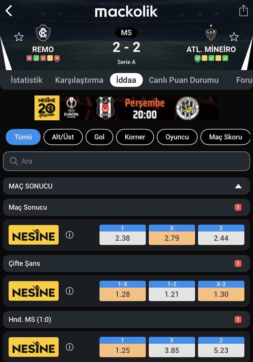 oranlarilekazan's tweet photo. 🏹 ORAN AVCISI ANALİZİ 
Maç sonu 0 ( 1/0-2/0) Taktiği‼️

💥 Beraberlikle sonuçlanan karşılaşmalara yönelik yaptığım çalışma neticesinde bu tip maçların ortak noktası olarak şöyle bir denklem kuracağız.

👉 Her 2 takımın son 5 maçında (toplam 10) maç içinde en az 2 veya 3 beraberlik çıkması ve en önemlisi de maç sonu 0 oranının da 3.05 altında olması (3.00 altına düşmesi daha iyidir) bu durum karşısında takımlar zaten mevcut form durumlarında beraberlik çıkararak yenişemedikleri için beraberliğe yatkın takımlar olmakta olup tekrardan beraberlik çıkarması muhtemel hale gelebiliyor.
👉Oran anlamında özellikle 2.5 alt üst oranında oranlar ne kadar 1.60-1.70 seviyelerinde ise veya 2.5 alt oranı 1.50 civarlarına yakınlaşma içinde ise maçın bize kısır hale gideceğine işarettir.
👉 Son olarak oran kısmında her maça bakmaktansa favori takımın 1.80 ve üzeri olduğu karşılaşmalara özellikle de favori takım 2.00 ve üzeri olan maçlara yönelim daha makbul aday haline gelebilmektedir.

👉2 veya 3 Beraberlik içinde en az 2 adet 1-1 skor durumu da önemli bir faktör olup yukarıda hususlara uygunluk olması durumunda takımlarında son maçlarında 2-0 0-2 skor çıkartmış olması detayını da dikkate alın derim.

⚠️ NOT : Bu şartlara bağlı olarak bazı maçlar 2/1 1/2 veya ilk yarı 2-1 1-2 +6 gibi sonuçlar çıkaracaktır bu durumda ne yapmak gerekiyor harici diğer püf noktaları da zahmet olacak ama gruba gelip öğrenirsiniz her detayı da anlatarak yamyamların ekmeğine yağ sürerek piyasanın eşekliğini biz yapmayalım.

 👉Kendimce Maç Sonu 0 ( 1/0-2/0 ) için fark ettiğim geçmiş maçlarda da getirisini gördüğüm bir şeyi karşılıksız olarak paylaştım rağbet görmezse dediğim gibi boşuna 2/1 1/2 taktiği kimse beklemesini bu analizle de maç denk getirip gruba gelirsiniz gelmezseniz de paşa keyfiniz bilir. Buraya grubumdan tutan kuponlar attığım zaman kimse mırın kırın etmesin !

⚠️ Soru kabul etmiyorum, gelen soruları okumadan siliyorum.. Cok analiz ve soru sorma meraklısı gruba gelir.

➡️ Şansınız yeşiliniz kazancınız bol olsun🙏