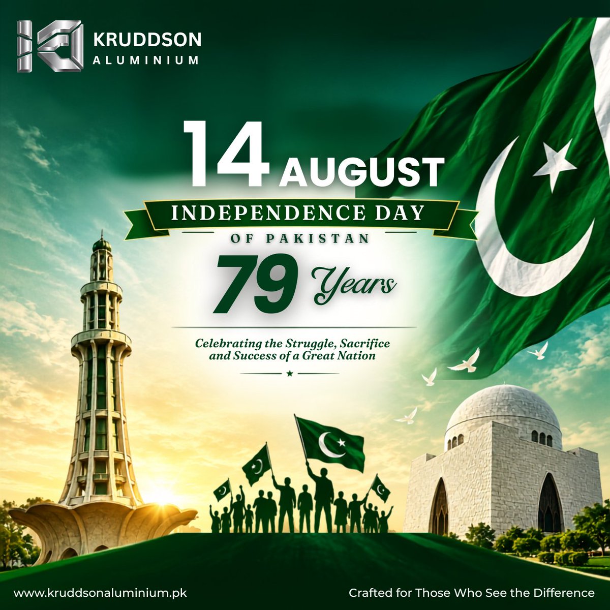 kruddson's tweet photo. 💚 Happy Independence Day, Pakistan! 💚

Celebrate the spirit of freedom, unity, and the strength that moves our nation forward.

At **Kruddson Aluminium**, we are proud to be part of Pakistan’s journey of **growth, innovation, and progress**—building a stronger future, together. https://t.co/eYTMkovw1g