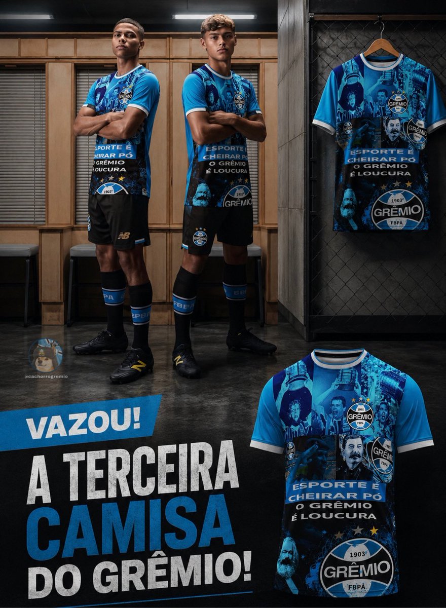 CachorroGremio's tweet photo. VAZOU! 👀

A ARTE DA NOVA TERCEIRA CAMISA DO GRÊMIO! 🔵⚫⚪ https://t.co/UGV4SF1i7l