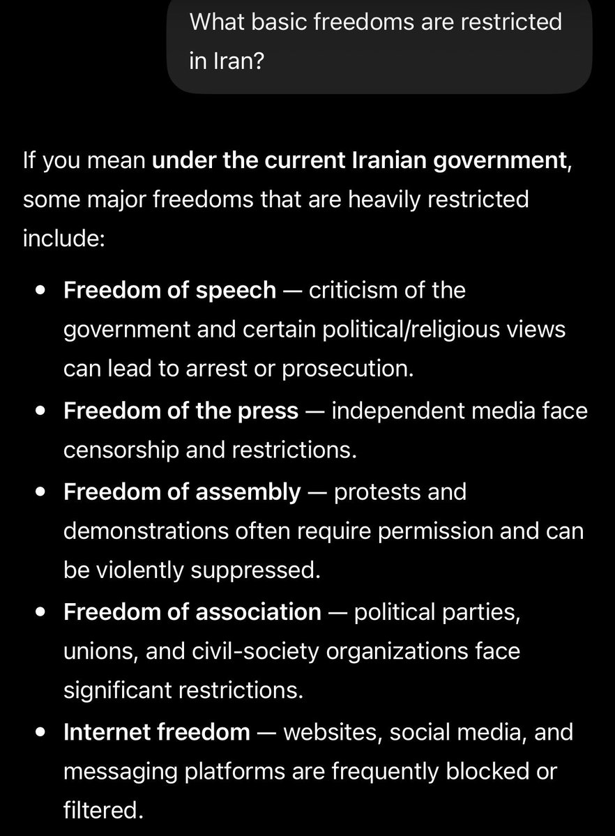 rdsnnsn's tweet photo. @BenyRode @Ellaiyee @doomernat22 These basic freedoms you absolute retard who has never even been to Iran and has no idea wtf they are saying. More freedom than the west? You might be the stupidest person on this app https://t.co/uCzQmdOFqJ