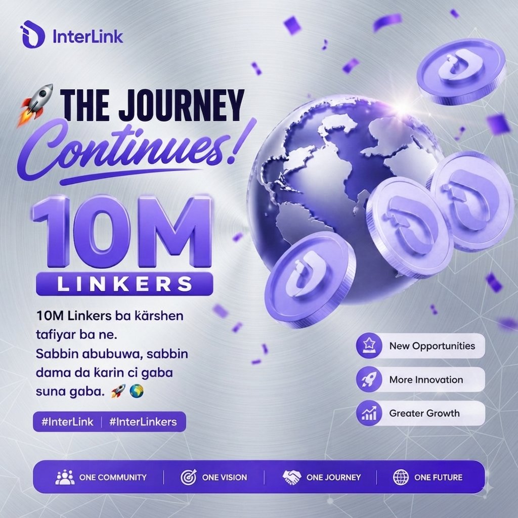 VaasuKadiri94's tweet photo. ๐ THE JOURNEY CONTINUES: 10M LINKERS!
โWe have officially crossed 10 million Linkers worldwide! This is only
โNew opportunities ๐
โMore innovation ๐ป
โGreater growth ๐
โOne Community, One Vision, One Journey, One Future! ๐
โ#InterLink #InterLinkers #Web3 #Crypto #Growth https://t.co/dfelBFCPsO