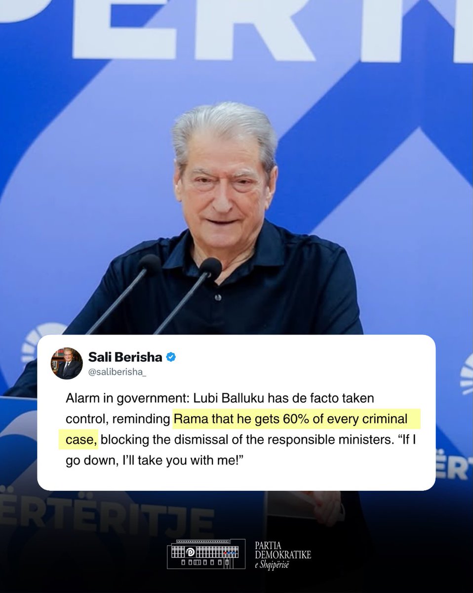 saliberisha_'s tweet photo. Alarm në qeveri: De facto drejtimin e ka marrë Lubi Balluku, e cila i ka kujtuar Ramës se në çdo dosje penale 60% i takon atij, duke bllokuar shkarkimin e ministrave përgjegjës. "Po shkova, do të marr me vete! https://t.co/ReaGXal0az