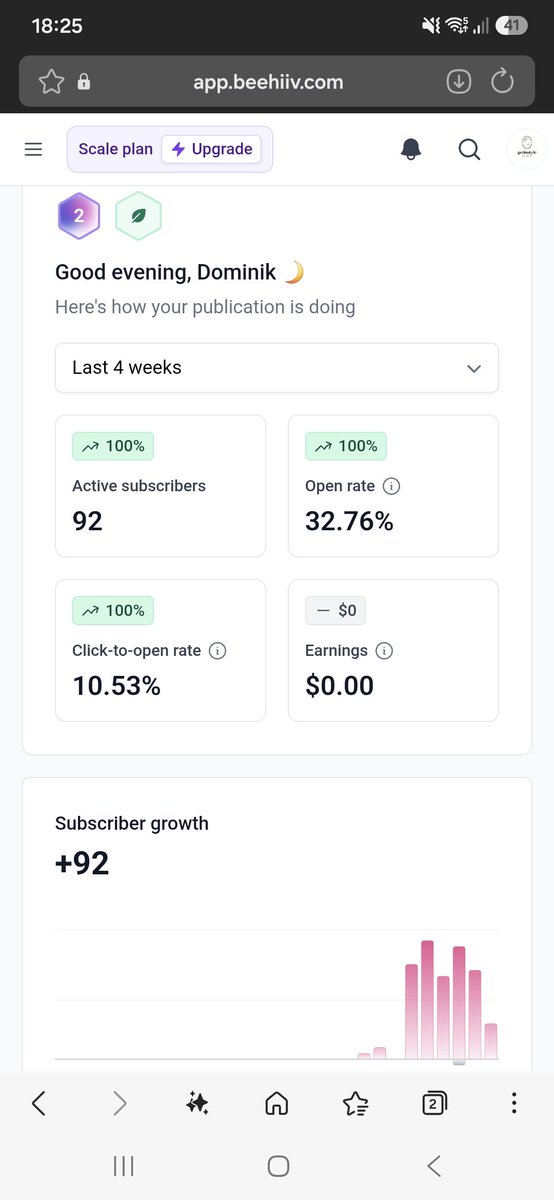 dom_x98's tweet photo. Week 1 of building my newsletter from scratch.

92 subscribers.

I have no idea how big I can grow this, but I'm going to document the entire journey here.

The wins.
The failures.
The numbers.
The experiments.

Next stop: 100. https://t.co/DlLD34Pkj2