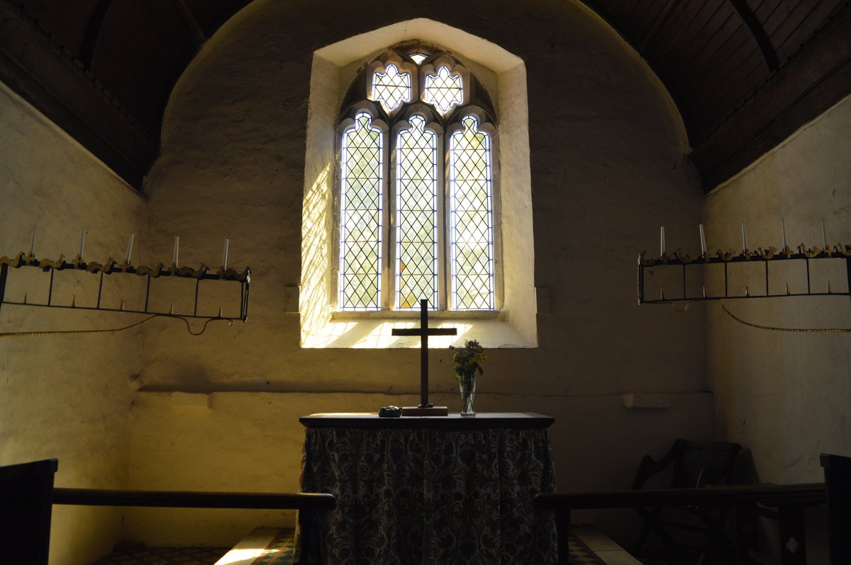 StBenedict21stC's tweet photo. In June I visited a church at Rowlestone which had something I've never seen before. Each side of the altar is a long candle holder; these are medieval and I wonder if other churches had them too? Lovely, and the light here was wonderful. https://t.co/eudRkWtAwK