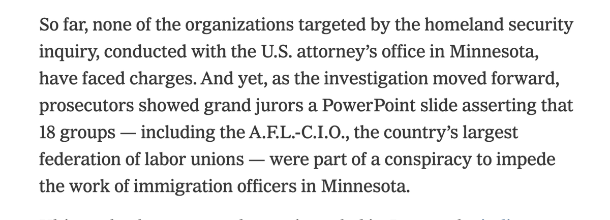 pblest's tweet photo. This is outrageous. The Trump administration launched an NPSM-7 dragnet against the AFL-CIO and some of the biggest unions in the country under the guise of "domestic terrorism" because some members had the gall to exercise freedom of assembly. Gift link https://t.co/54hPZzIlI9 https://t.co/5YyzSXVVWI