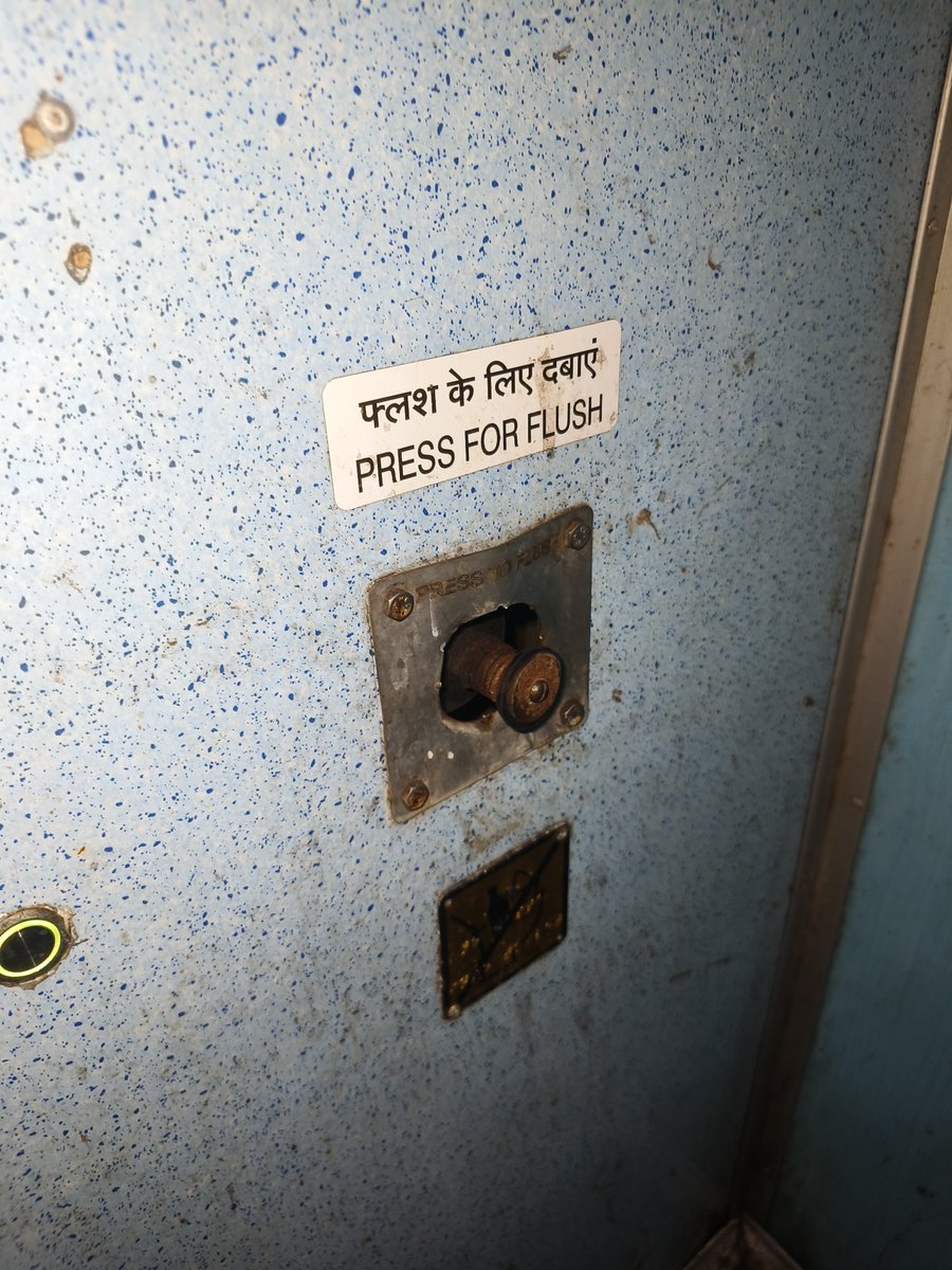 TependraKu's tweet photo. The flush is not working  on f1  coach
And the necessery  thing is the the train is running too slow.
@IRCTCofficial @EastCoastRail @RailwaySeva @RailMinIndia https://t.co/Nhkycs9Gcc