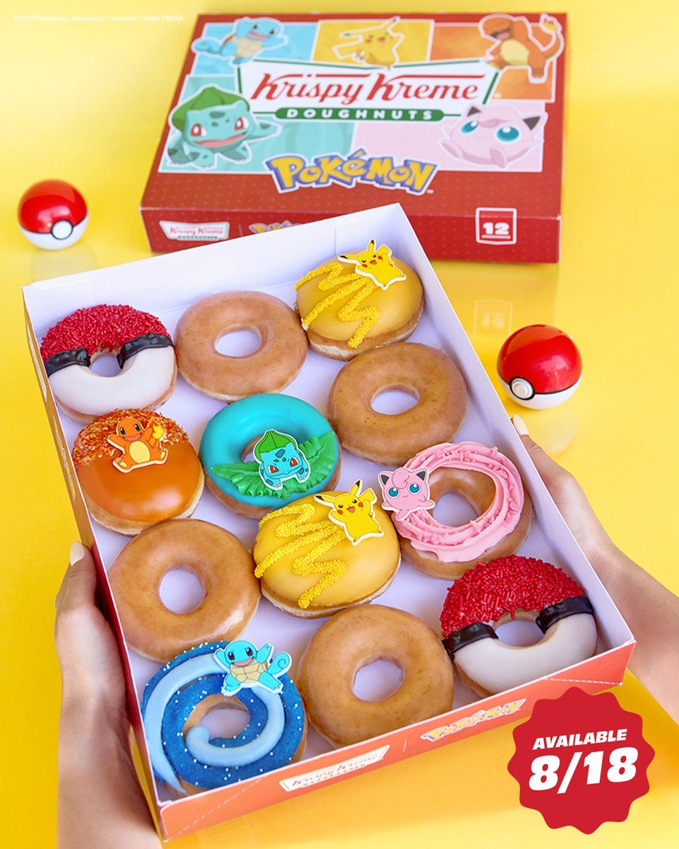 pokerapidinfo's tweet photo. 【情報】

✅ Krispy Kreme Doughnuts×ポケモンコラボ商品公開

海外のクリスピークリームドーナツにて販売 https://t.co/Tt2iRTAnLr