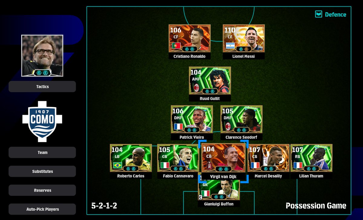 ichsan_rtaufiq's tweet photo. oke gue coba review efootball 2027 dan breakdown taktik baru setelah main 1 game divisi.

1. Attacking pake formasi 4222, Defending pake formasi 5212.
PR nya adalah harus cari LMF yang bisa LB, dan CMF yang bisa DMF. ada juga opsi yang bisa DM dan CB biar pas defend bisa 5 bek juga.

2. Kiper makin jago, animasi makin banyak, alias susah golin anjir

3. harusnya depan gua duetin CR sama Gullit karena dua2 nya punya bullet header, dan LMF nya (Carlos) punya Cross Specialist

4. gue tetep coba Messi di depan biar role nya aktif (DLF) karena kalo AMF role nya ga aktif.

5. gue taro seedorf CMF di samping karena dia punya skill Phenomenal Pass bisa bantu umpan ke 2 Bullet Header kalo opsi lewat Carlos ga tembus.

6. pertahanan lebih solid, inikah end game dari LBC?

7. harus punya opsi untuk LMF - LB karena pasti stamina kekuras abis, naik turun ga telat beda sama kalo LMF pake Deep Line.

8. paling realistis punya DM yang bisa dijadiin CB kalo defensif tapi LB nya pasti akan telat naik kalo nyerang counter

9. Overload cocok banget buat yang main tiki taka tapi dengan tempo yang sangat cepat, gue udah coba sekali pake Man Utd pas maintenance

10. KALO BANYAK YANG MAIN SKILL DAN GAYA2AN FIX LO SEMUA HARUS PAKE PLAYSTYLE OVERLOAD KARENA THE REAL GEGENPRESS DIBANDING QUICK COUNTER!!

sejauh ini gua masi nyaman pake PG dibanding yang lainnya.
overall sejauh ini oke, kita coba kulik lebih dalam besok malem sambil live