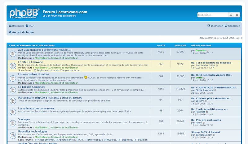 lacaravane_com's tweet photo. Au 13 août 2026, je viens de réparer le bug d'écriture de message sur le forum en test. Certains d'entre vous ont reçu un email pour tester ce forum 😀 https://t.co/TXSXY1db3J