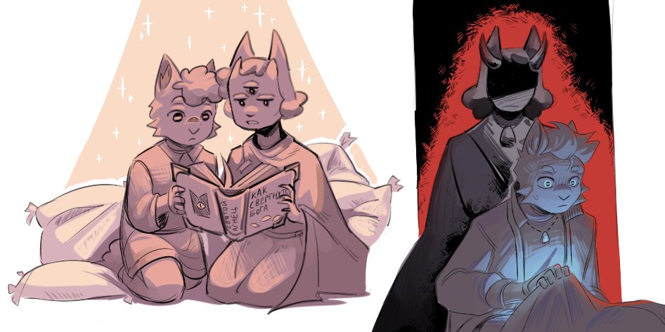 RiataGrace's tweet photo. old magma with @callibrin
we were drawing our shittens >:3

#magma #cotl #cultofthelamb #cotloc #cotlshitten #othersart https://t.co/J2ID5fA9Rw