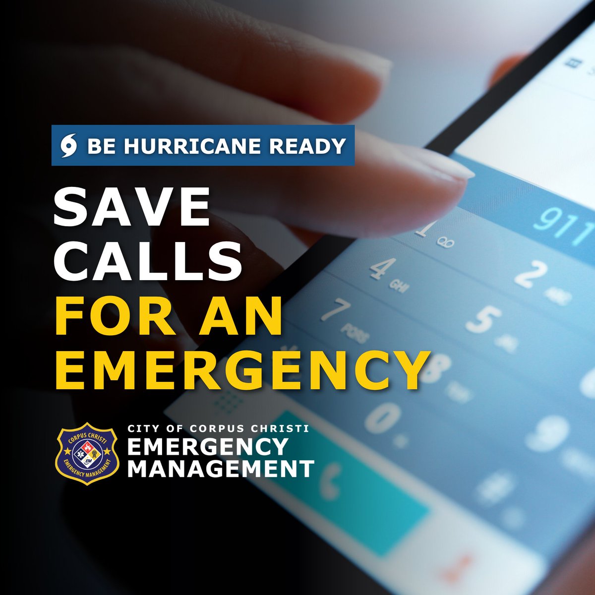 ReadyCC's tweet photo. After a hurricane or tropical storm, save phone calls for emergencies as systems may be down. Use texts or social media to connect with loved ones. Get more hurricane preparedness info at https://t.co/RQytwhDy7B. #CorpusChristi #HurricaneSeason #BeReadyCC https://t.co/xhrCUj03Wb