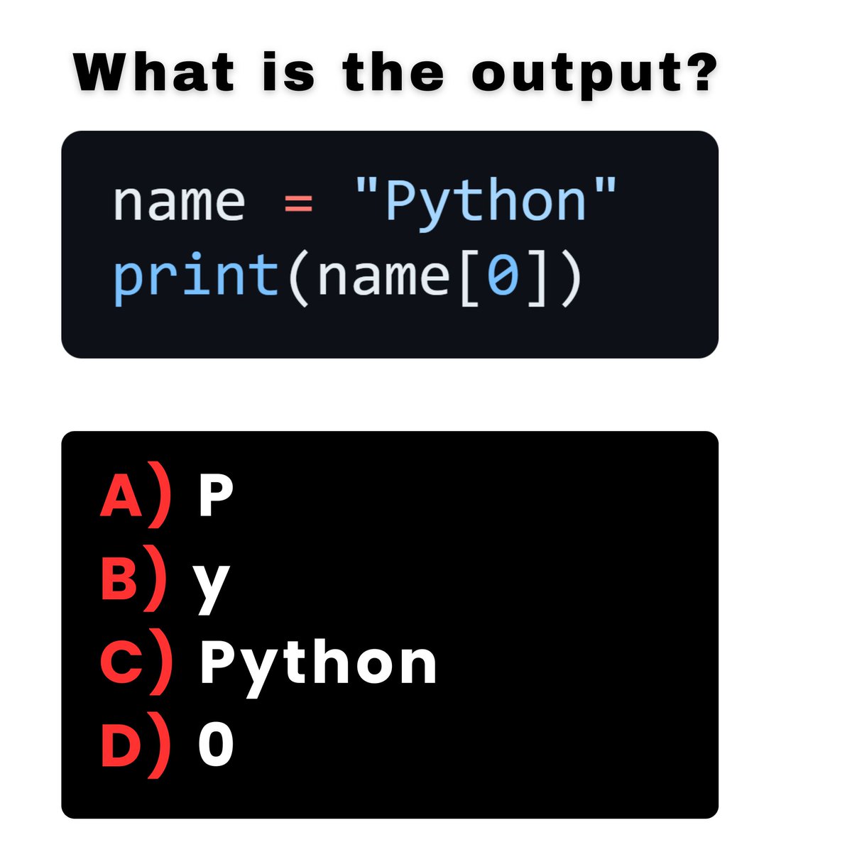 vikas0101964285's tweet photo. Python Quiz
What will be output ?
#pythondeveloper #pythonfullstack #pythonchallenge #PythonForBeginners #programmingchallenge https://t.co/MfPPxF00jv