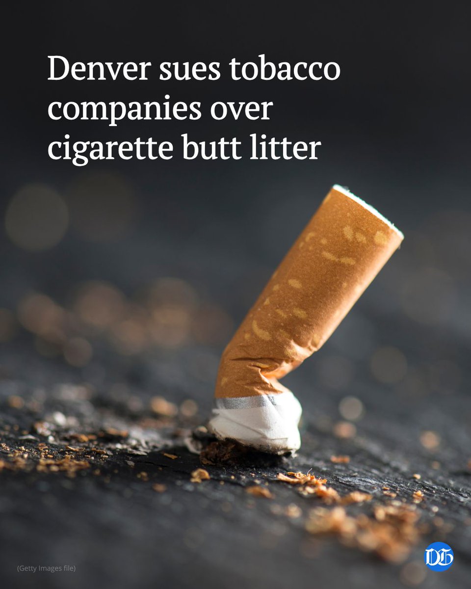 DenverGazette's tweet photo. Denver is demanding that some of the biggest tobacco companies in the world pay for the cleanup of discarded cigarette butts on its streets.

🔗: https://t.co/X23gMpnADu https://t.co/zpSlVDaL6z