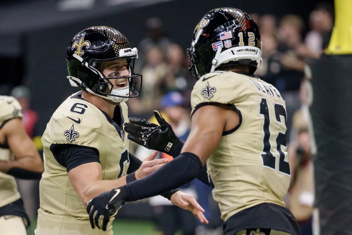 SleeperNFL's tweet photo. Tyler Shough on his connection with WR Chris Olave:

"I feel like we're on the same page almost every single play, but I also feel like we have so much more to go."

(@nofnetwork) https://t.co/Vd5mrJ3jBX