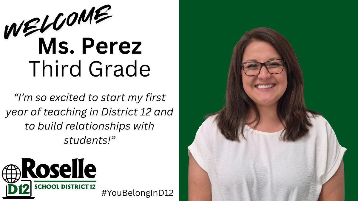 RoselleSD12's tweet photo. We are excited to welcome our four new staff members into our Roselle District 12 community! #YouBelongInD12 https://t.co/J6sADD9x69