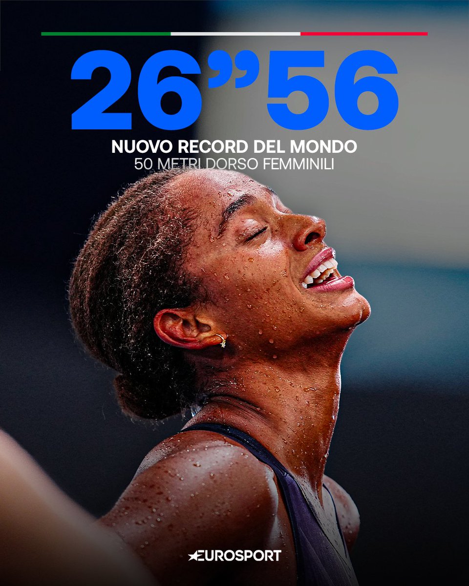 Eurosport_IT's tweet photo. ANCORA, ANCORA, E ANCORA: È DI NUORO RECORD MONDIALE 🇮🇹🌍

Sara Curtis scrive, di nuovo, la storia migliorando il SUO record del mondo stabilito appena qualche giorno fa: nei 50 metri dorso femminili il crono si ferma a 26”56 ❤️‍🔥

#EuropeanAquatics #Paris2026 #Curtis https://t.co/jl49YGNQsM