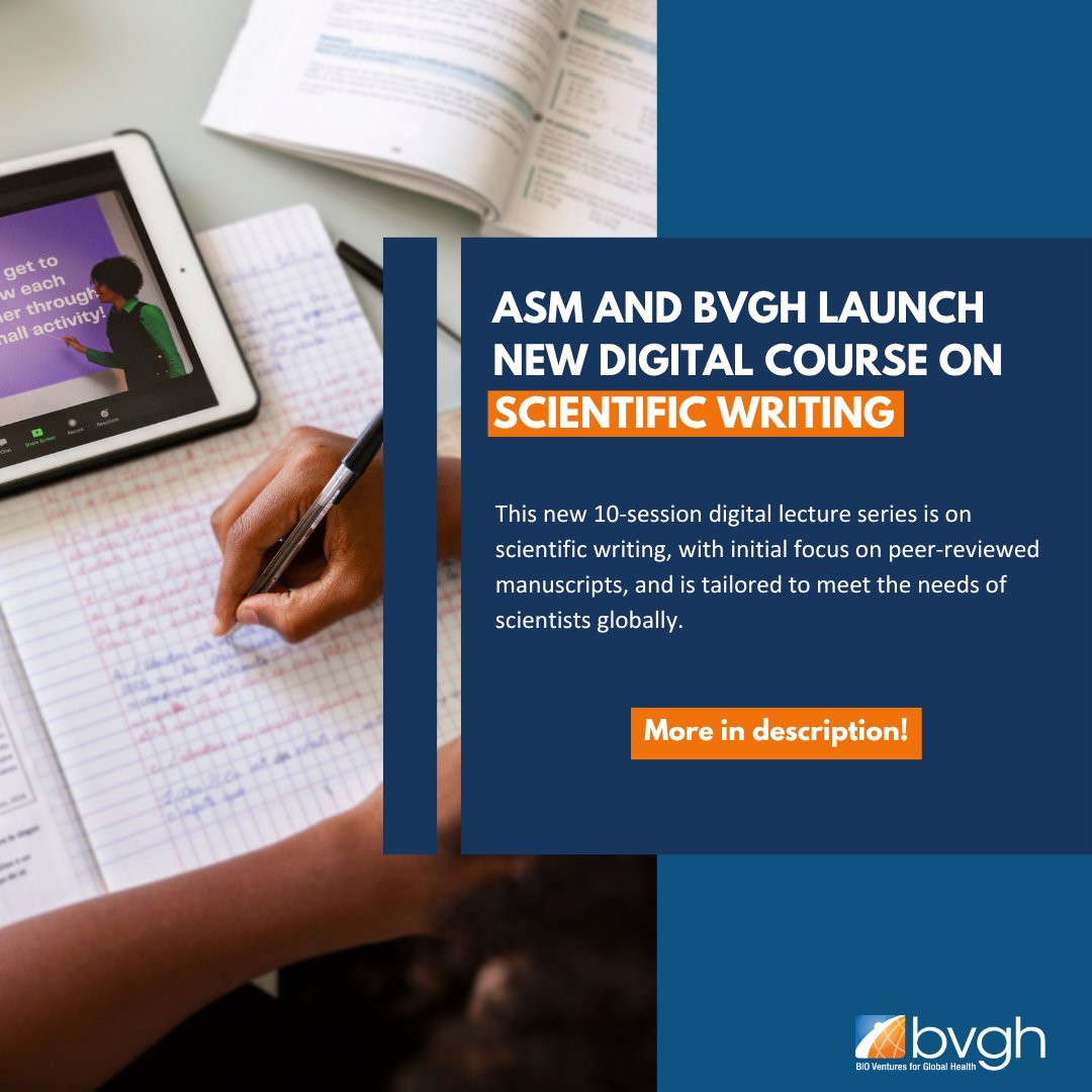 BIOVentures's tweet photo. ASM and BVGH are launching a new 10-session digital lecture series on scientific writing. 

See the full press release, including registration details, here: https://t.co/etSk8OP3tK https://t.co/Yn0HEEZBME