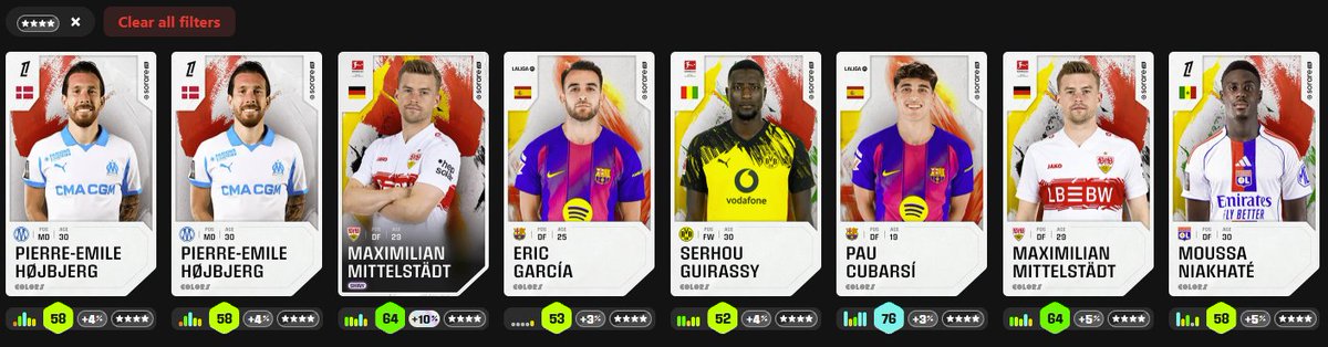 TheAnalyticsXI's tweet photo. Sorare Set Colours 200k+ Essence/200+ Bronze Packs

2x 5* cards
8x 4* cards

Kimmich was in my second last pack and Upamecano came out in the free Bronze to end it off

In truth, a painfully boring hour of mindless clicking and sorting

Time to earn some gems for next season! https://t.co/kyLs5ZFGQi