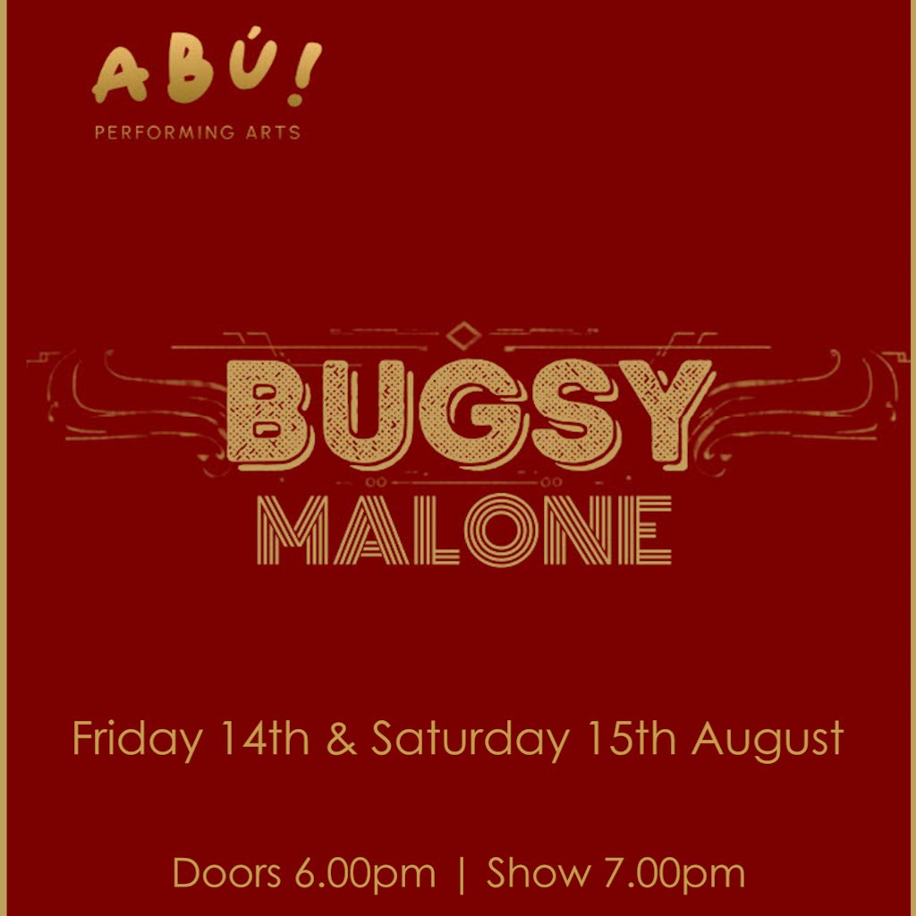 MayoDotIE's tweet photo. Catch Abú! Performing Arts' production of Bugsy Malone at Claremorris Town Hall Theatre, 7pm on Fri, Aug 14 &amp; Sat, Aug 15!

Packed with catchy tunes, comedy &amp; cream-firing chaos, this family-friendly musical promises a fun-filled night for all ages

More: https://t.co/JSlfStYjR9 https://t.co/KfhGUOYha4