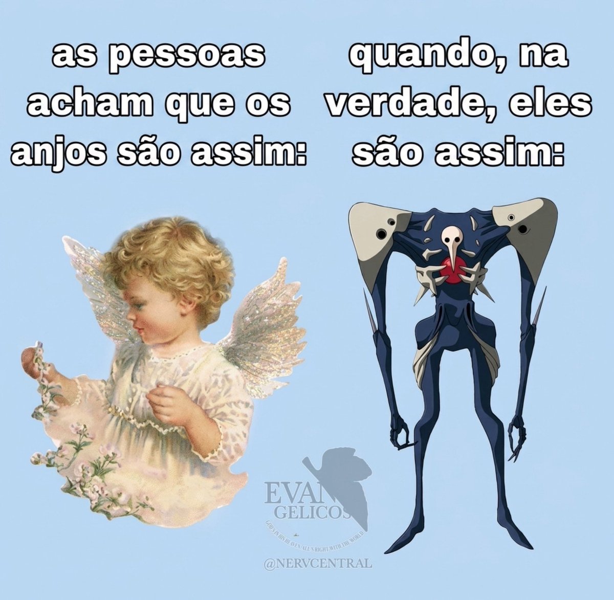 nervcentral's tweet photo. Depois que vc vê evangelion você nunca mais enxerga os anjos da mesma forma https://t.co/oA2F1qJr4E