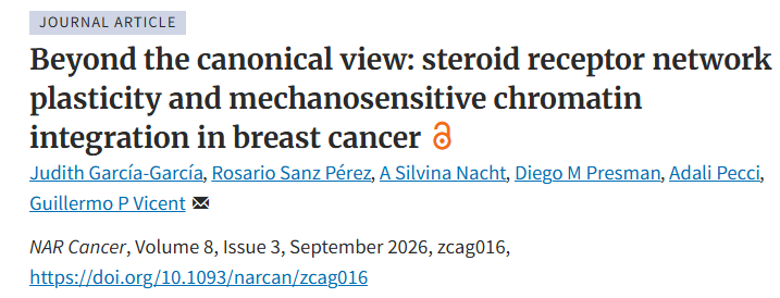 PresmanLab's tweet photo. Glad to have contributed to this review article discussing the complex interactive network among steroid receptors in breast cancer.
Check it out!
https://t.co/XHLLi5i99t
@NAR_Cancer_EIC https://t.co/Mm3CWNcAge
