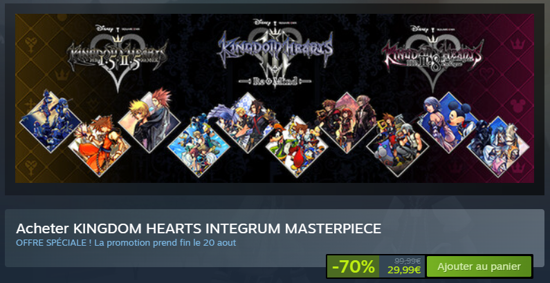 Cdevoyon's tweet photo. Sinon, en attendant le D23 dans la nuit de samedi à dimanche, l'intégrale Kingdom Hearts est à 29.99€ sur Steam. 
Voilà.
🫶 https://t.co/u5InxBcSRv