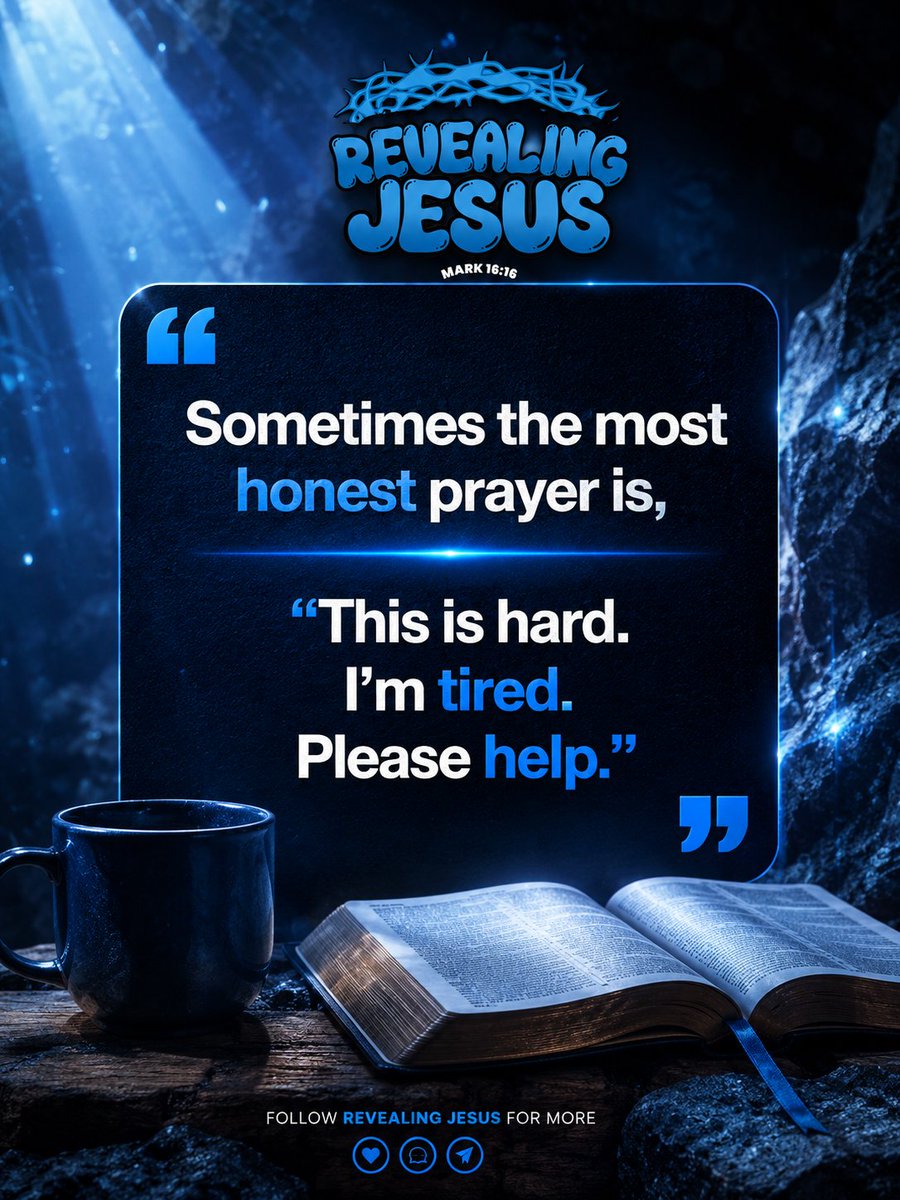 We12talkJesus's tweet photo. Sometimes faith doesn’t sound like a powerful declaration. Sometimes it’s simply: “Jesus, this is hard. I’m tired. Please help me.” 🥺💙

And He hears you. 🙏🏽

#RevealingJesus #Jesus #Prayer #Faith #Christianity #God https://t.co/OApUKj8RXz