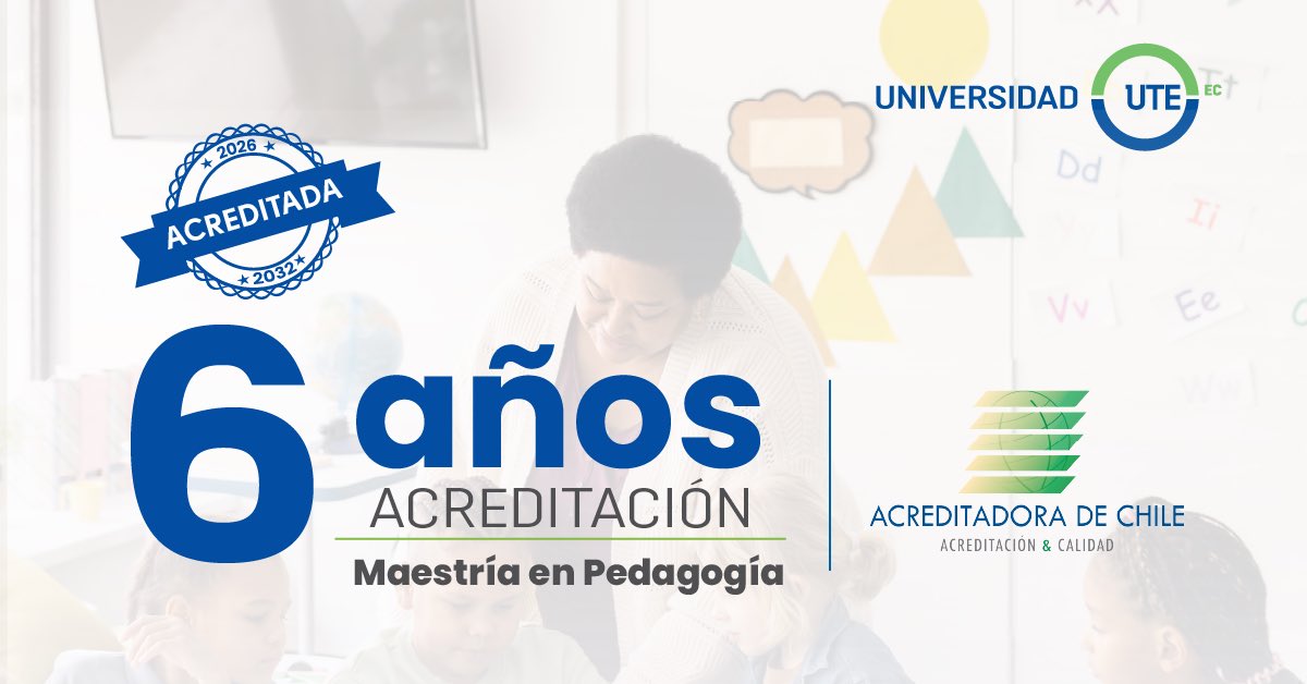 UTEoficial's tweet photo. ¡Grandes noticias! Tres maestrías. Tres acreditaciones. Un reconocimiento a la calidad académica de la UTE. 🎓✨

La Universidad UTE celebra la acreditación por 6 años de tres de sus programas de posgrado:

🎓 Maestría en Educación
🎓 Maestría en Administración Educativa
🎓 Maestría en Pedagogía

Este reconocimiento, otorgado por la Acreditadora de Chile, reafirma nuestro compromiso con una formación de posgrado que responde a altos estándares de calidad y con programas que continúan fortaleciendo la preparación de profesionales capaces de aportar a la transformación de la educación.

Cada acreditación representa también el trabajo y compromiso de docentes, estudiantes, graduados y equipos académicos que forman parte de estos programas.

Seguimos fortaleciendo la calidad de nuestra oferta académica y construyendo una Universidad que vive y demuestra la excelencia. 💙💚

Conoce todos los detalles en el siguiente link https://t.co/oUzgPpdeD5

#UniversidadUTE #CalidadAcadémica #Educación #SomosUTE #LoVivoLoDemuestro
