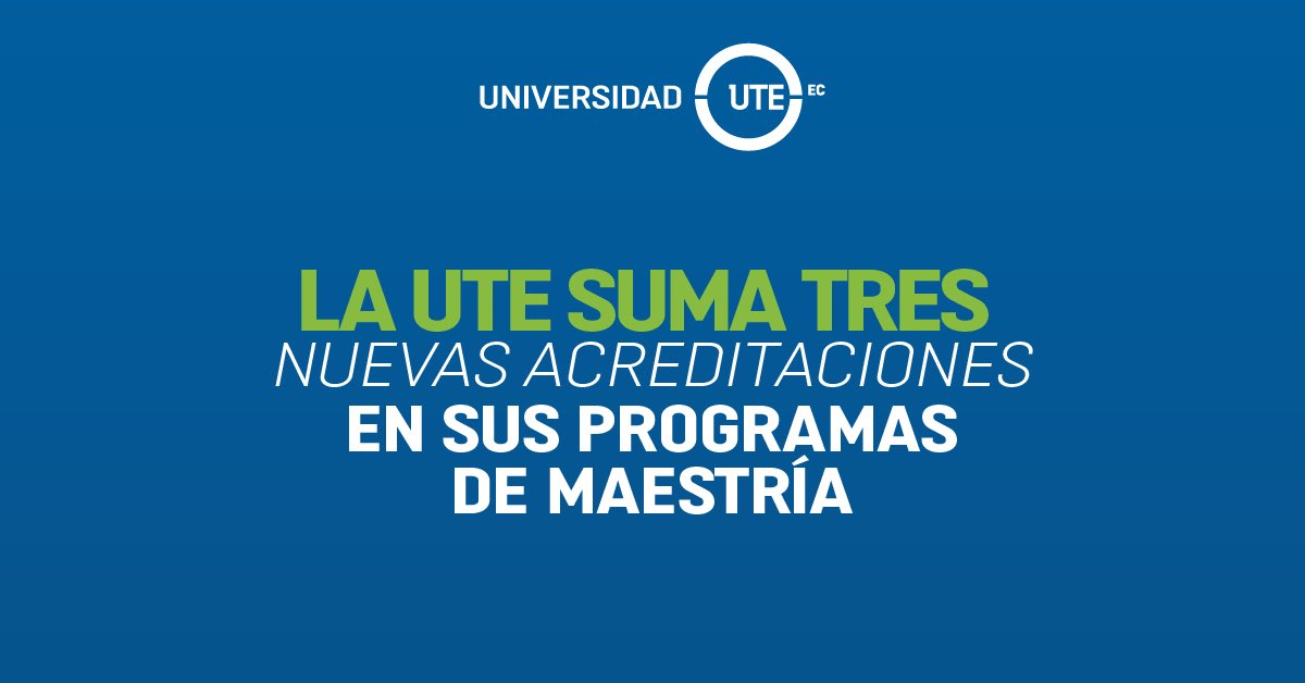 UTEoficial's tweet photo. ¡Grandes noticias! Tres maestrías. Tres acreditaciones. Un reconocimiento a la calidad académica de la UTE. 🎓✨

La Universidad UTE celebra la acreditación por 6 años de tres de sus programas de posgrado:

🎓 Maestría en Educación
🎓 Maestría en Administración Educativa
🎓 Maestría en Pedagogía

Este reconocimiento, otorgado por la Acreditadora de Chile, reafirma nuestro compromiso con una formación de posgrado que responde a altos estándares de calidad y con programas que continúan fortaleciendo la preparación de profesionales capaces de aportar a la transformación de la educación.

Cada acreditación representa también el trabajo y compromiso de docentes, estudiantes, graduados y equipos académicos que forman parte de estos programas.

Seguimos fortaleciendo la calidad de nuestra oferta académica y construyendo una Universidad que vive y demuestra la excelencia. 💙💚

Conoce todos los detalles en el siguiente link https://t.co/oUzgPpdeD5

#UniversidadUTE #CalidadAcadémica #Educación #SomosUTE #LoVivoLoDemuestro