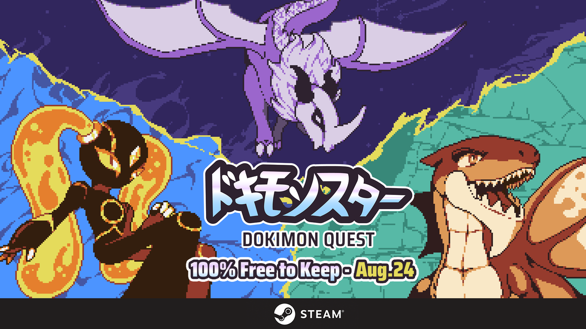 yano_gamedev's tweet photo. Dokimon Quest － 100% Free to Keep on Aug. 24

We have uploaded a press release assets to our website regarding the event

If you know any authors or have a favorite game press page, please give them a tag or send this their way! 

Otherwise, please share! Cheers 🌟 https://t.co/uOyX56QMYm