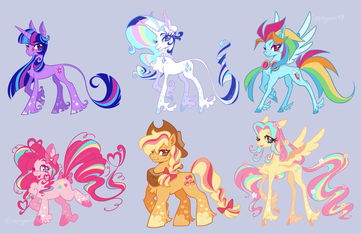 MiNyaMi99's tweet photo. All of my mane 6 redesigns! 💖🌈 #mlp https://t.co/KeQZgYGRcL