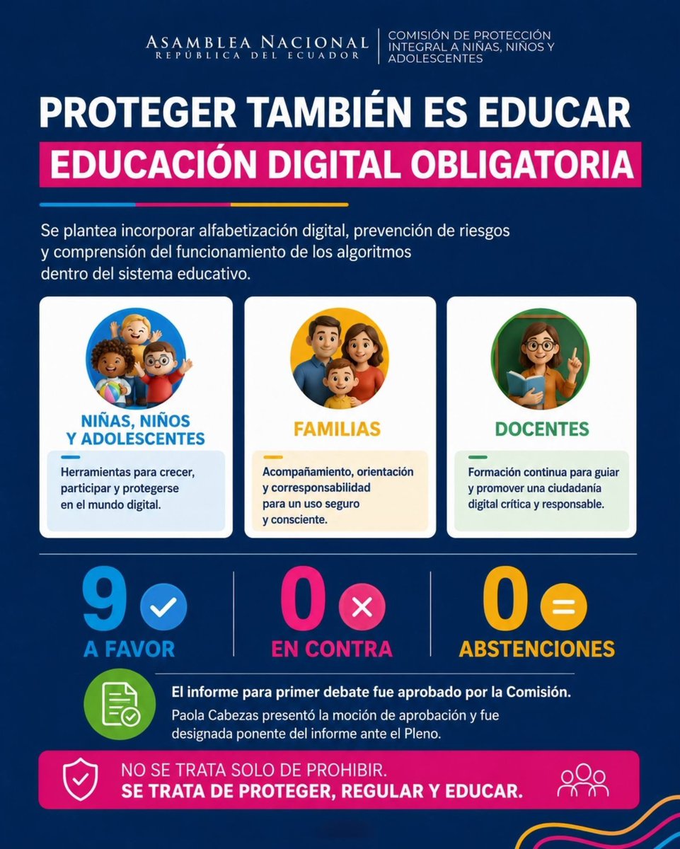 JahirenNoriega's tweet photo. Entre los 13 y 15 años, el acceso a redes deberá contar con autorización expresa y verificable de un representante legal.

Además: control parental, privacidad por defecto y protección reforzada.

La seguridad no debería activarse después del problema, sino desde el inicio.
#NiñezSeguraEnRedes