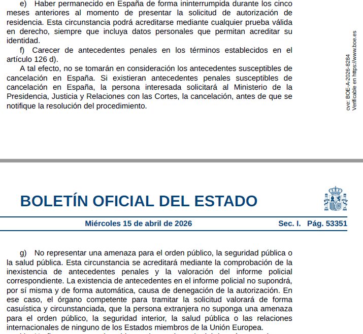 RevisorX's tweet photo. El sr. García Albiol MIENTE… a sabiendas o por desconocimiento. Léase el BOE Real Decreto 316/2026, de 14/4 sobre derechos y libertades de los extranjeros en España y su integración social. Los extranjeros con antecedentes NO se pueden acoger al proceso de regularización. https://t.co/7o4TmRQtMu