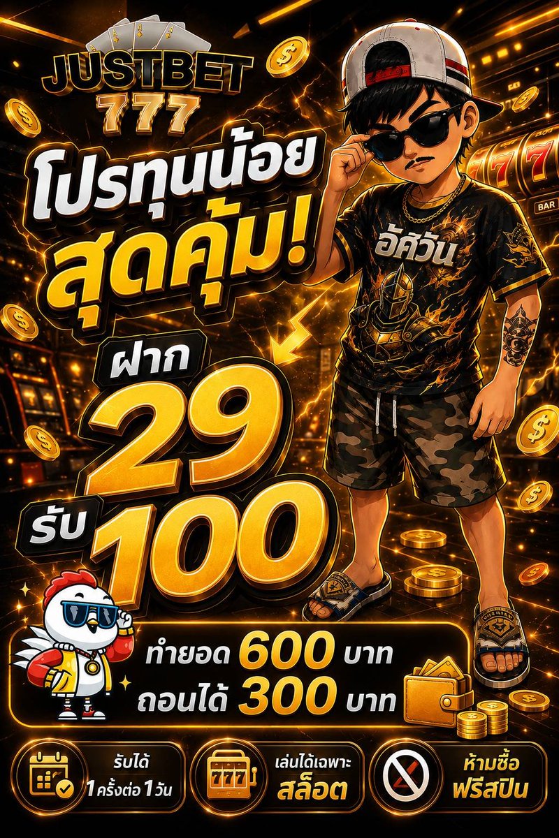 as_w1912's tweet photo. #JUSTBET777 🔰โปรทุนน้อยสุดคุ้ม!

⚡ 29 รับ 100
ทำยอด 600 ถอนได้ 300
🗓️ รับได้ 1 ครั้ง/วัน

สมัคร: https://t.co/IKvVaAWLuV https://t.co/5WyfQhNadE