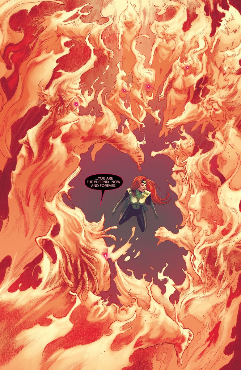 ArchivesJean's tweet photo. In the comics, Jean had an emotional conversation with a Celestial.  And it revealed the truth she could no longer deny, she is the Phoenix, now and forever.   #xmen97 #xmen #jeangrey https://t.co/3AOvfuE91l