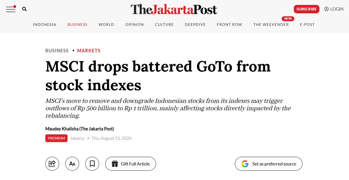 knightcharo's tweet photo. Effective August 31, 2026, $GOTO will no longer be part of MSCI. $GRAB @amitisinvesting https://t.co/GPE4a1g5iS
