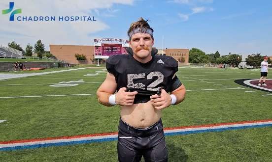 DMCbroadcasting's tweet photo. 🎥▶ https://t.co/CDYUfP0q4H 
🏈 Chadron State's top returning tackler talks fall camp and throws large metal objects around like paper... Cooper Walton is a BEAST on the field and a playmaker ready for the 2026 season! #RMAC #CSCfootball https://t.co/bQ6hTGUJrg