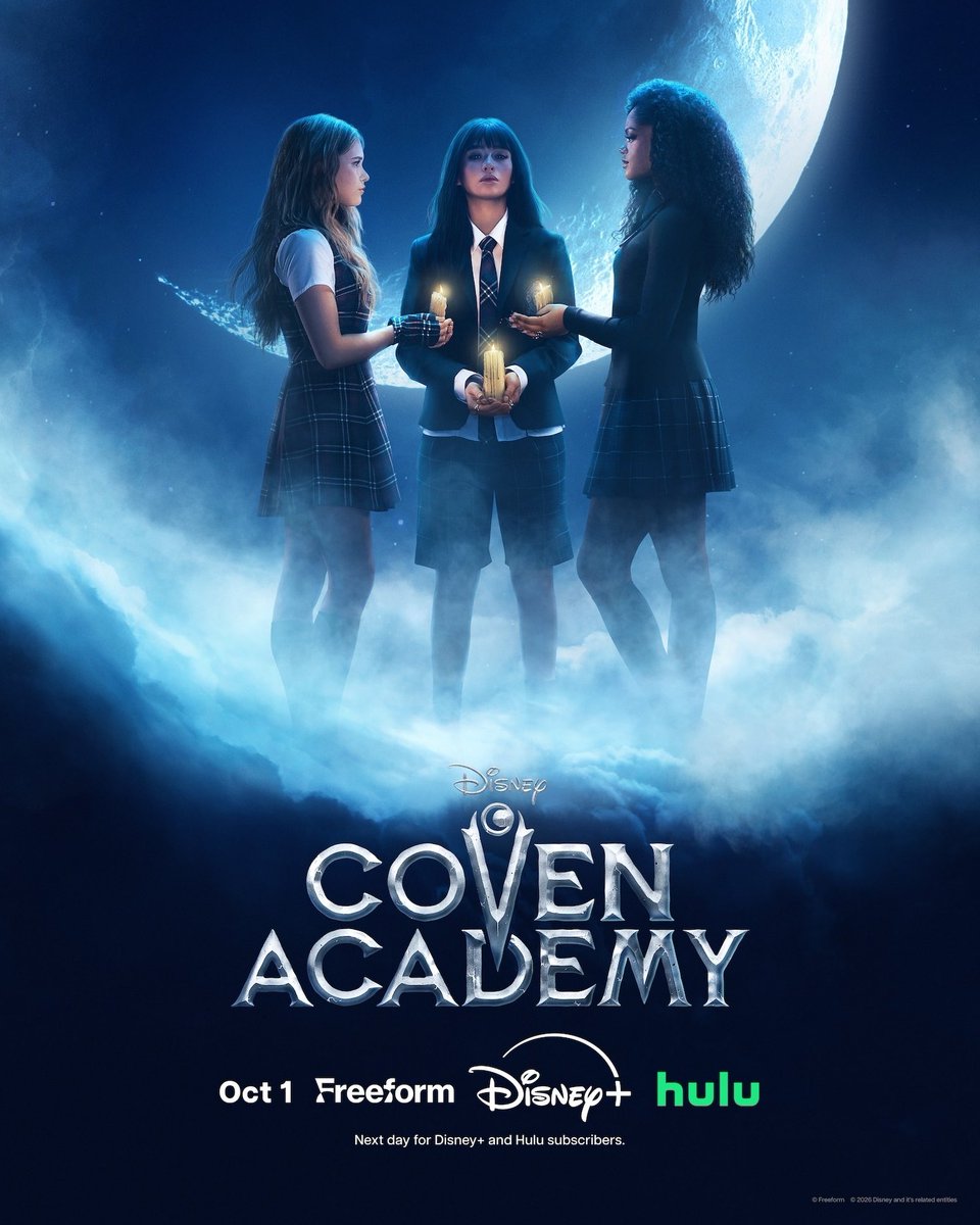 academycoven's tweet photo. IT’S HAPPENING! 🕯️

#CovenAcademy premieres October 1 on Freeform, next day on Hulu and Disney+! https://t.co/XDVUoai4eD