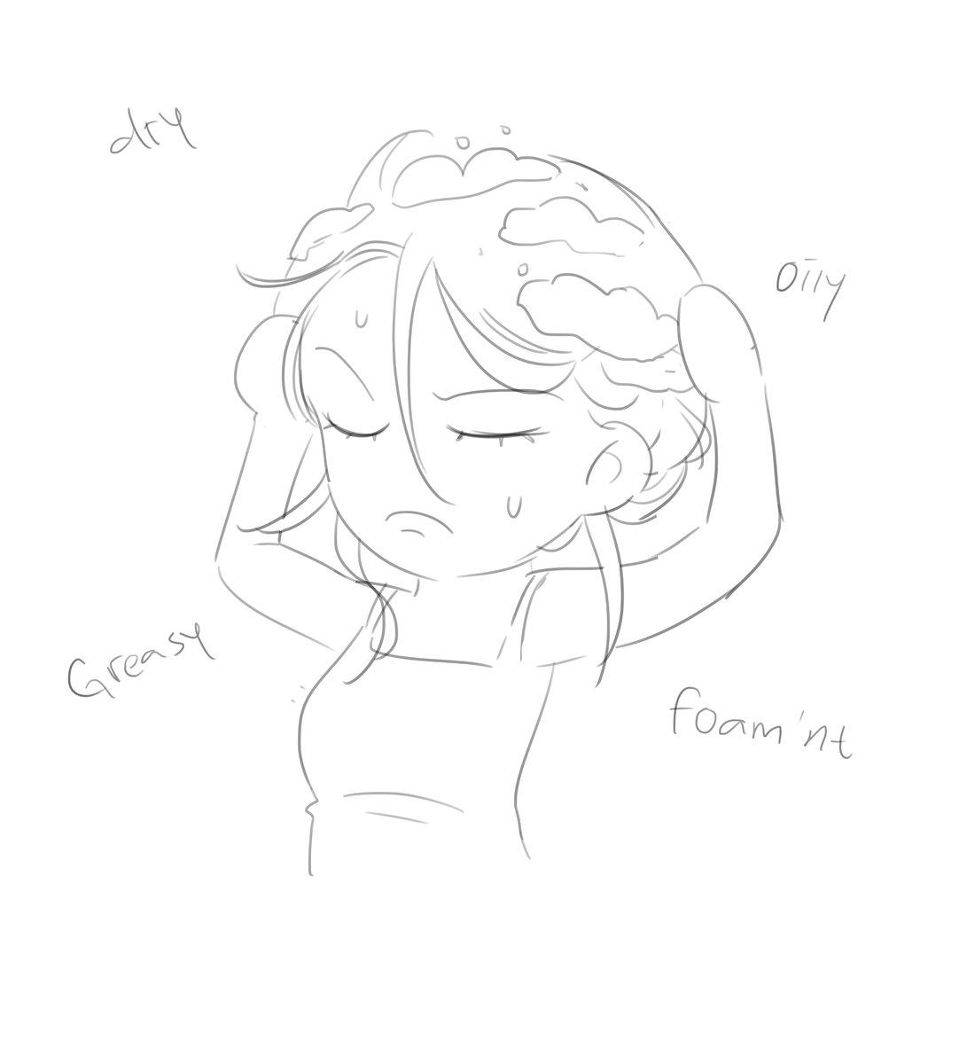 jynchh's tweet photo. First shampoo        Second shampoo

Meh, the first wash is just rage bait fr
#hair #doodle https://t.co/JWxtDV4QWH