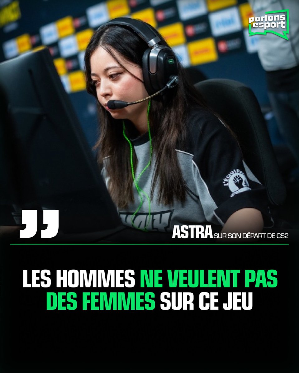 ParlonsEsport's tweet photo. 🚨🎙️| Astra quitte CS2 pour Valorant : « Les hommes ne veulent pas des femmes sur ce jeu »

C'est la meilleure joueuse du monde sur CS2. Pourtant, @astramcs 🇫🇷 a décidé de mettre fin à sa carrière sur le jeu, pour se reconvertir sur Valorant. 

Récit de son départ ⬇️ https://t.co/5OT9BFcwGB