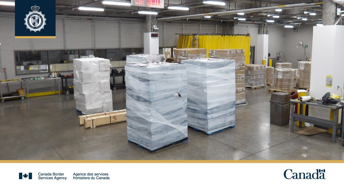 CanBorder's tweet photo. Tackling organized crime: #CBSA officers at the Queenston Bridge port of entry seized over $2.7M worth of contraband nicotine and tobacco products from a commercial driver arriving from the United States. #ProtectingCanadians https://t.co/m0NHMTOe7h