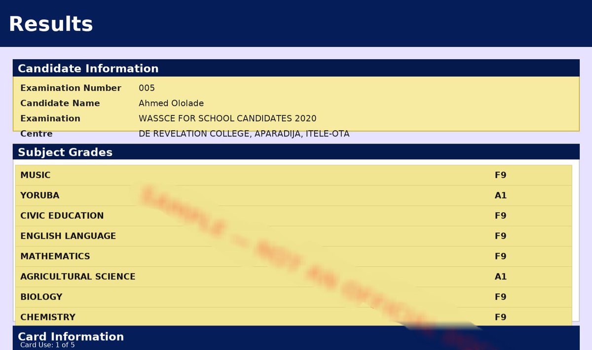 GeorgeAsan17136's tweet photo. Asake's WAEC result 
Failed every subject excluding Agric and Yoruba 
😂😂😂 https://t.co/H8VhS5vOCL