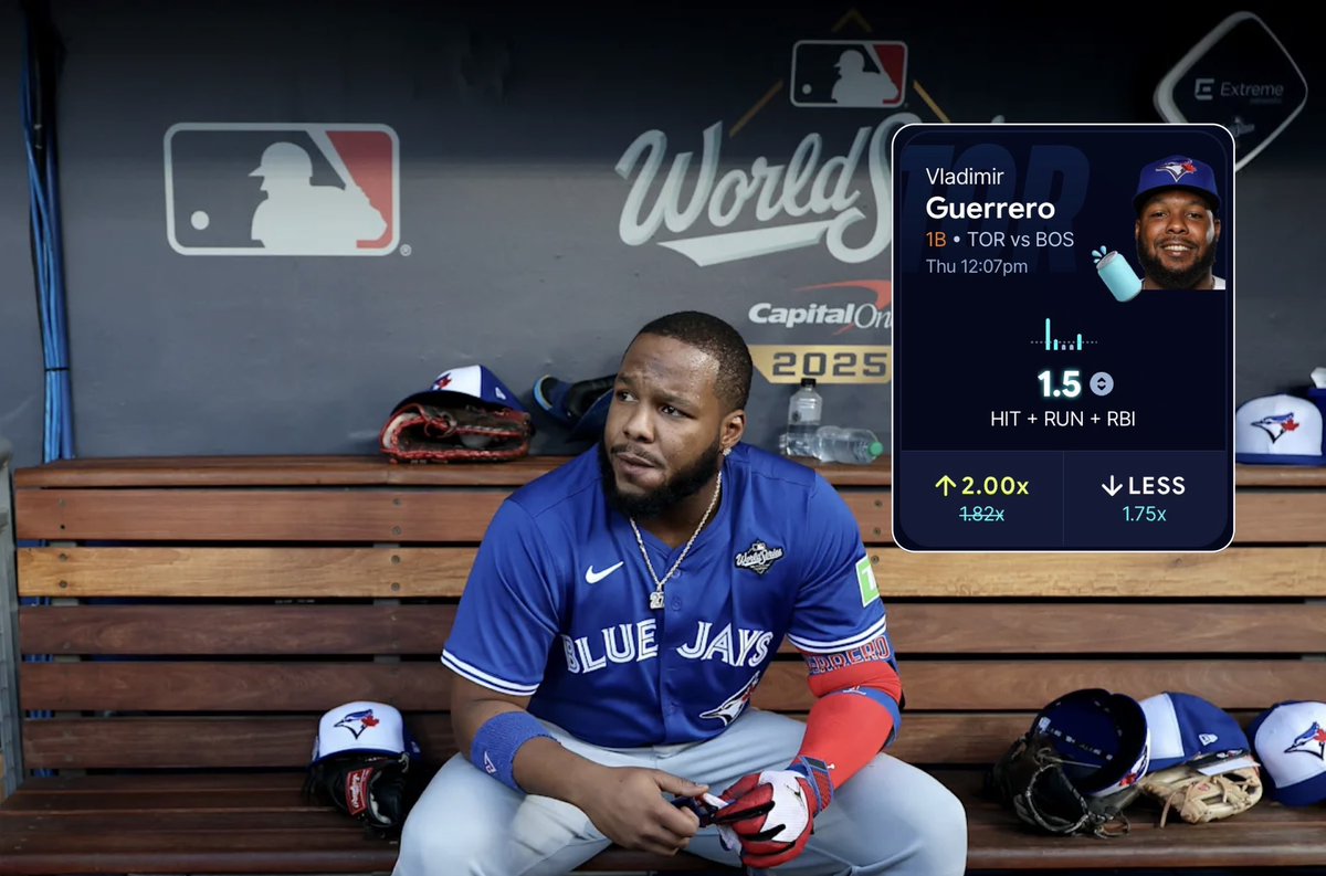 SleeperPicksHQ's tweet photo. YOU (yes you) have the same amount of homers in Toronto this year as Vladdy 😭

If Vladdy hits his 1st HR at home today, we’ll send $1,000 in player picks playthrough to a random person that likes + reposts 👀🤑 https://t.co/tckee9rQ3i